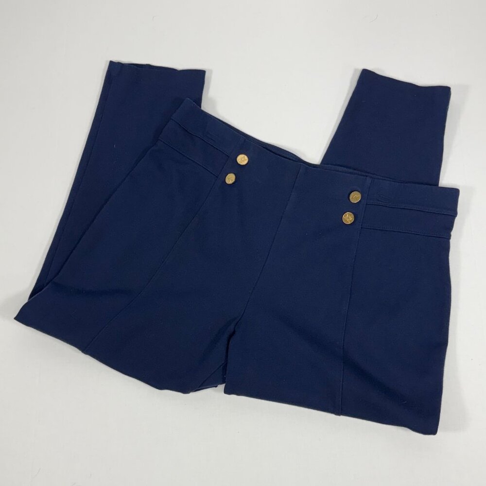 Sailor Button Michael Kors Navy Blue‎ Tapered Ankle Pants Size XL Extra Large